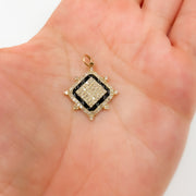 14K Gold Square Pendant